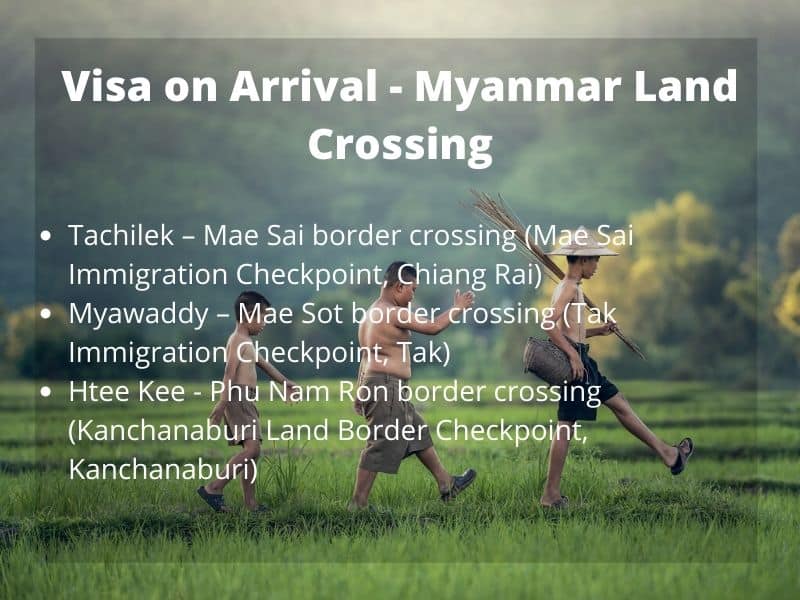 Thailand Visa-on-Arrival Mynamar