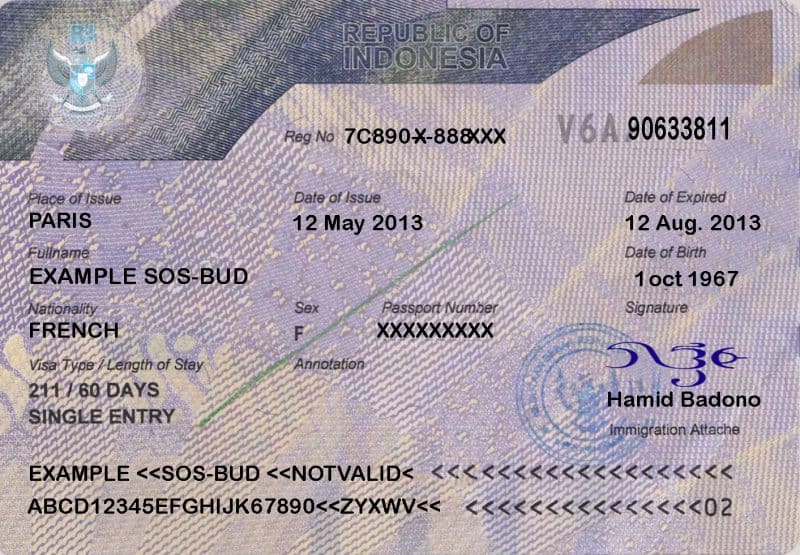 Indonesia Social & Cultural Visa B-211 for Indians