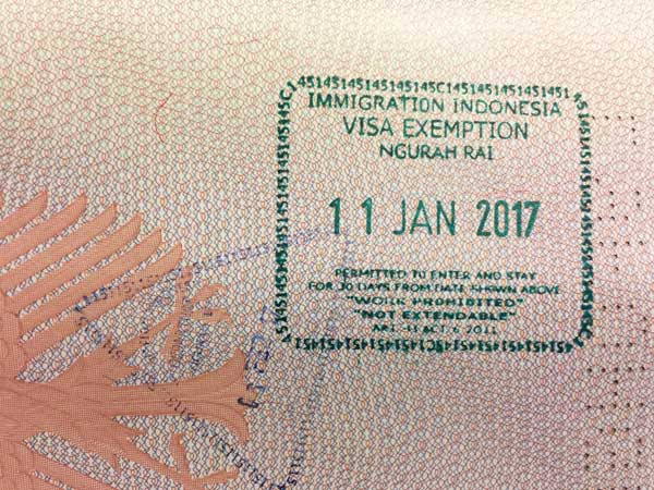 Indonesia Visa Exemption Stamp For Indians