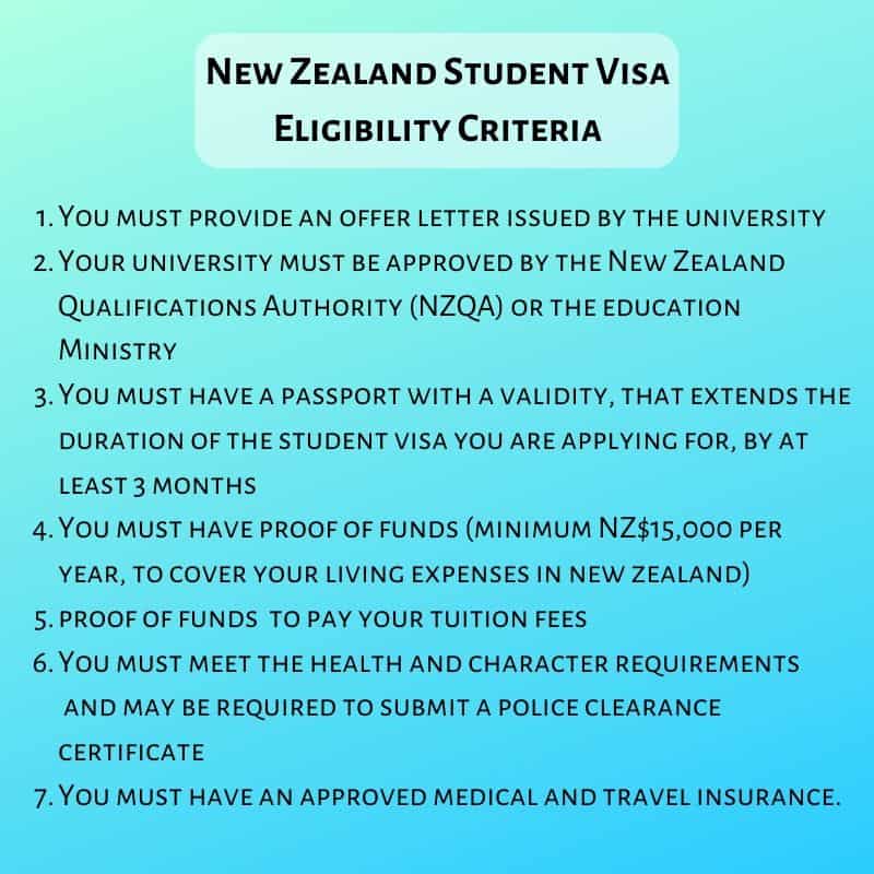 New Zealand Student Visa Eligibility Criteria