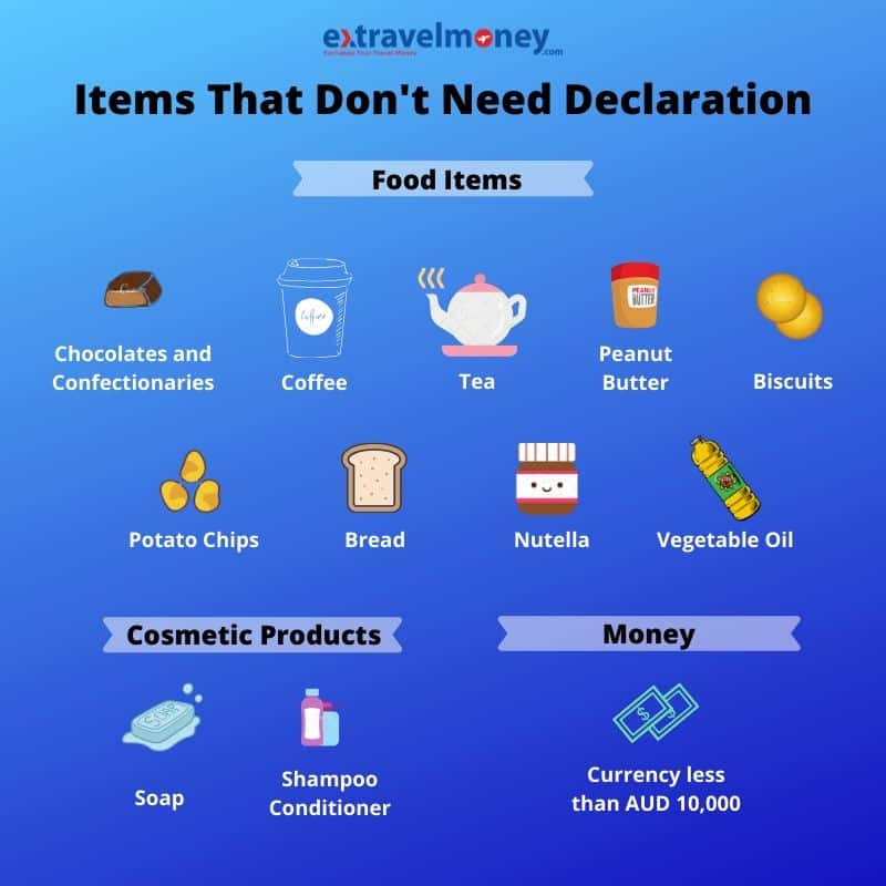 Items That Can Be Taken To Australia And Do Not Require Declaration At Customs Immigration Airport
