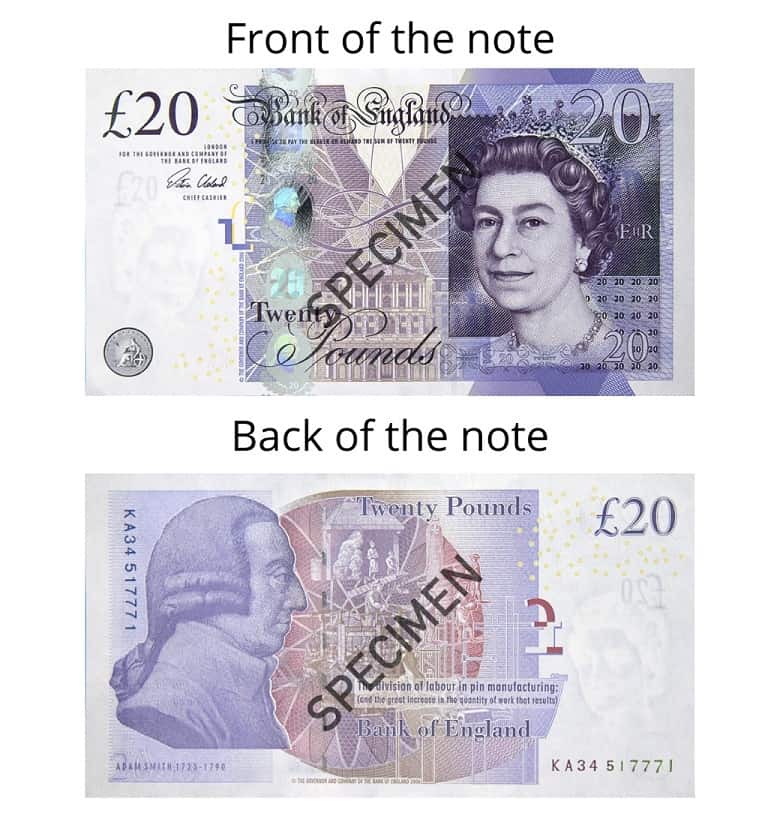 Old £20 Paper Note