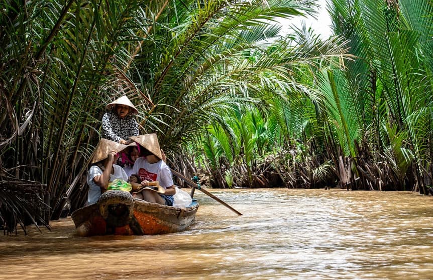 Laos, serene boat ride across the mekong river