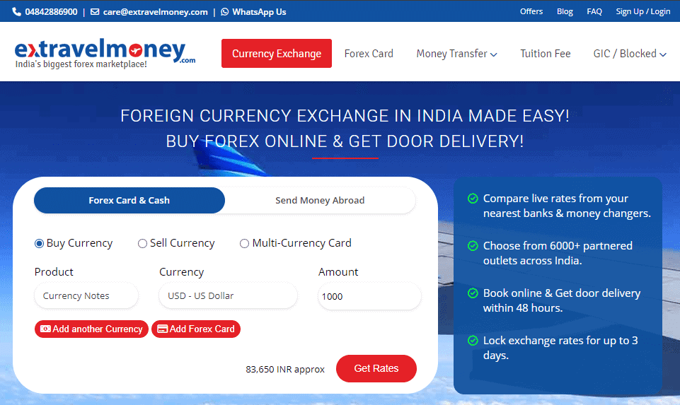 do money exchange online via extravelmoney.com