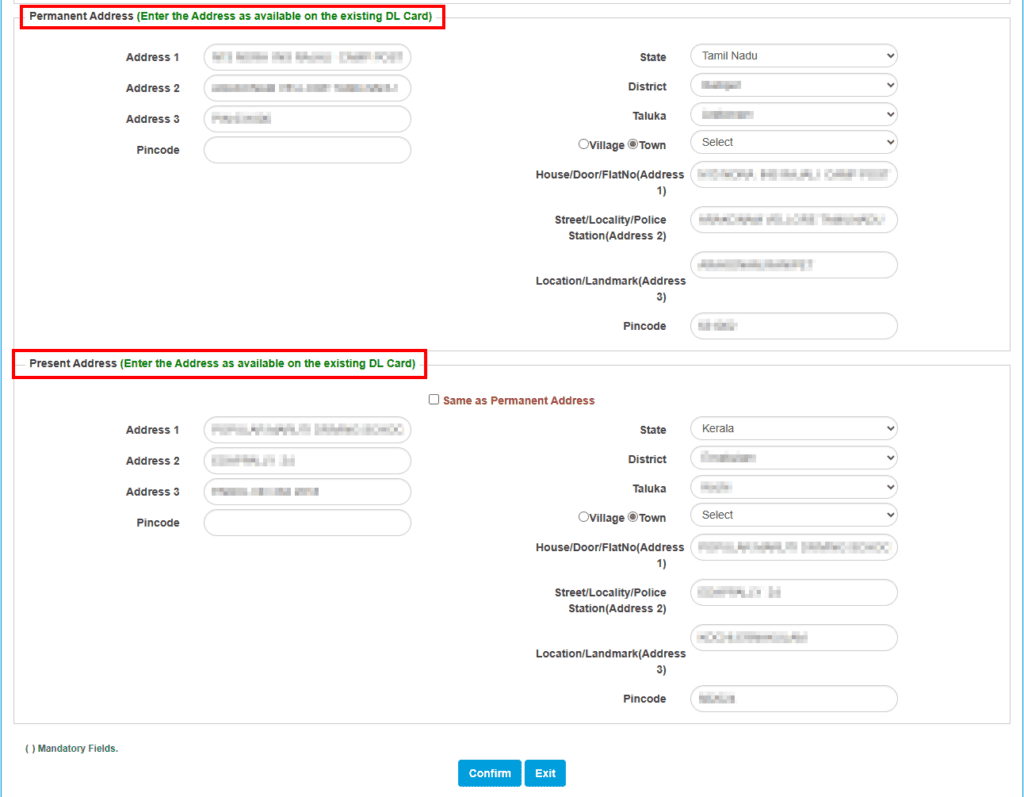 Step 5 Enter Present and Permanent Address