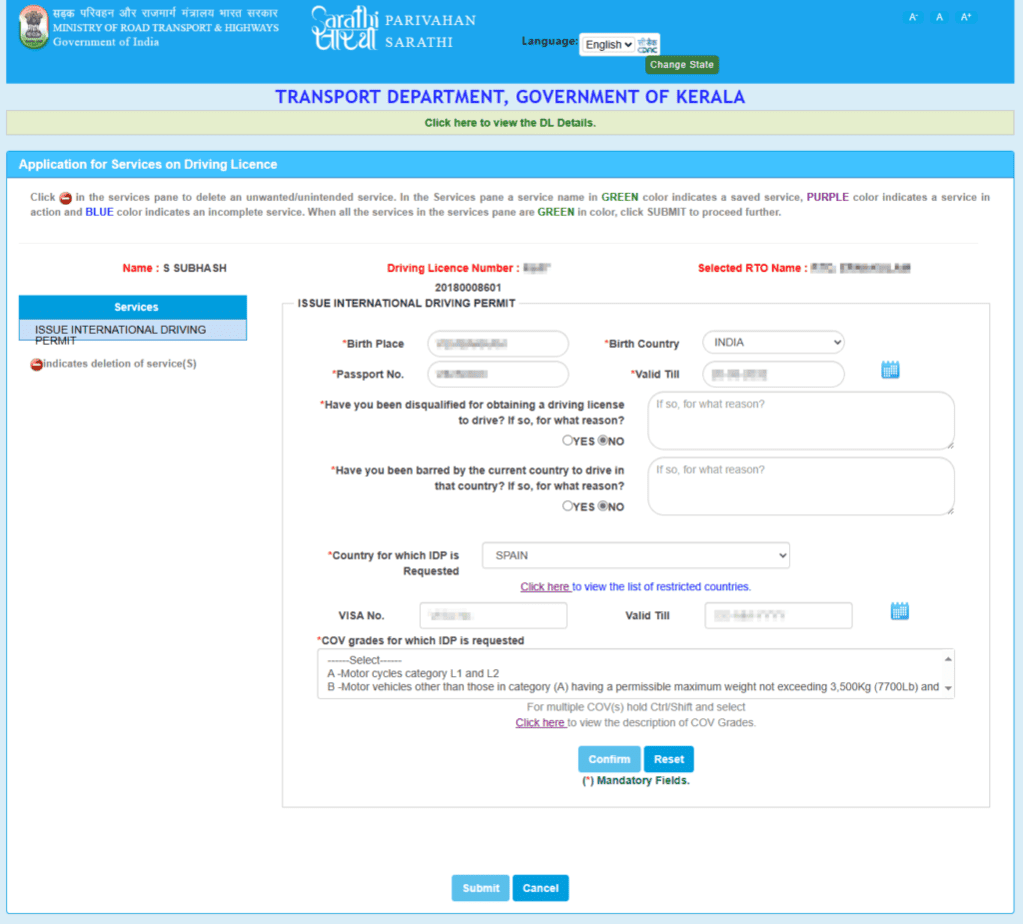 Step 8 Select Foreign Country, Enter Visa No.