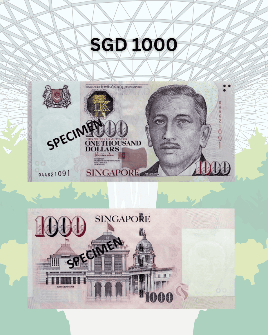 1000 Singaporean Dollar specimen