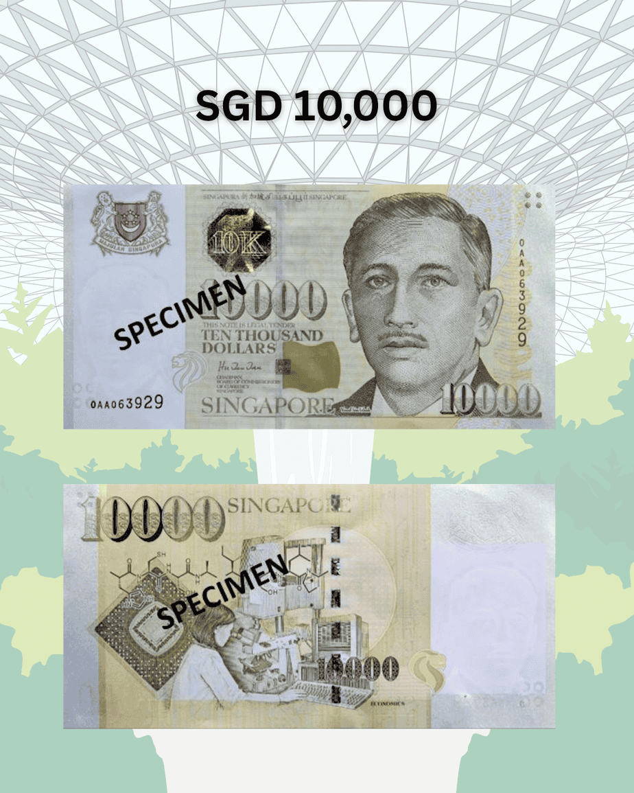 10000 Singaporean Dollar specimen